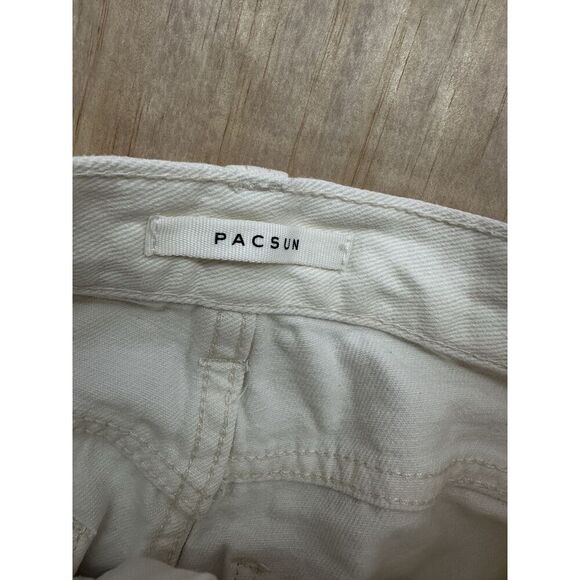 Pacsun High Rise Carpenter Pants Canvas Sz 23 Baggy Beige Straight Work Trendy - Picture 2 of 5